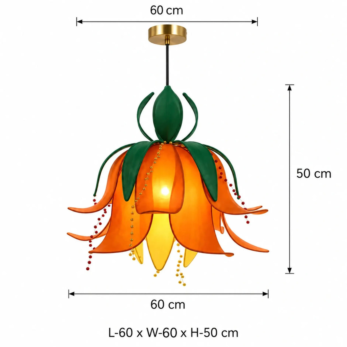 Decorative Floral Fabric Pendant Light Featuring Leaf-Shaped Details and Warm Illuminating Petals | ILLUMEA