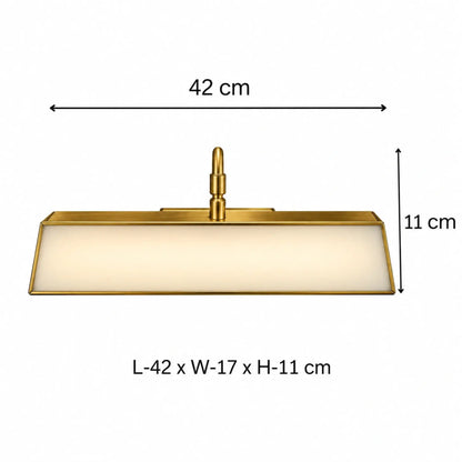 Elegant brass rectangular wall lamp, luxury lighting fixture, premium brass wall lamp design