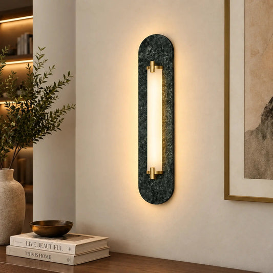 ILLUMEA Modern Marble & Brass Wall Lamp – luxury decorative lighting for elegant home interiors