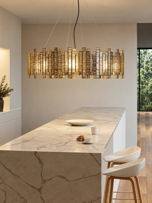 Poppy Ring Chandelier Light with Gold Metal Frame for Luxury Home Interiors – ILLUMEA