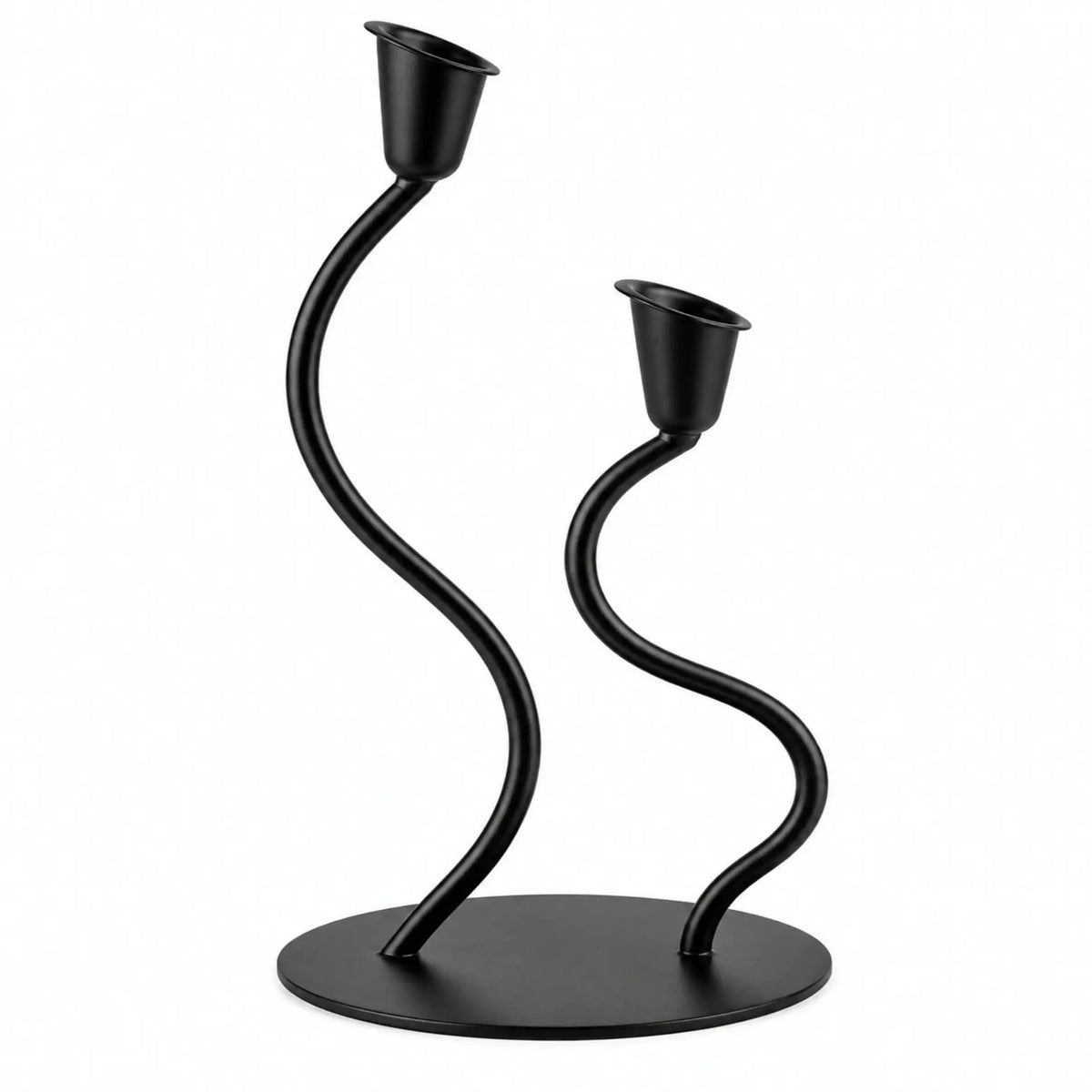 Elegant black tealight two candle holders for luxurious home decor and ambient lighting