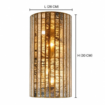 Brass luxury wall lamp featuring silver antique glass, elegant lighting fixture by ILLUMEA for sophisticated interiors