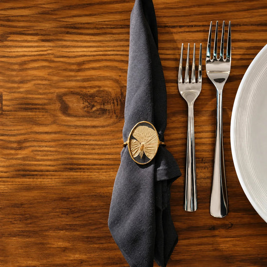 Elegant oval pressed flower glass napkin ring, luxury table decor with delicate pressed flowers, perfect for upscale dining