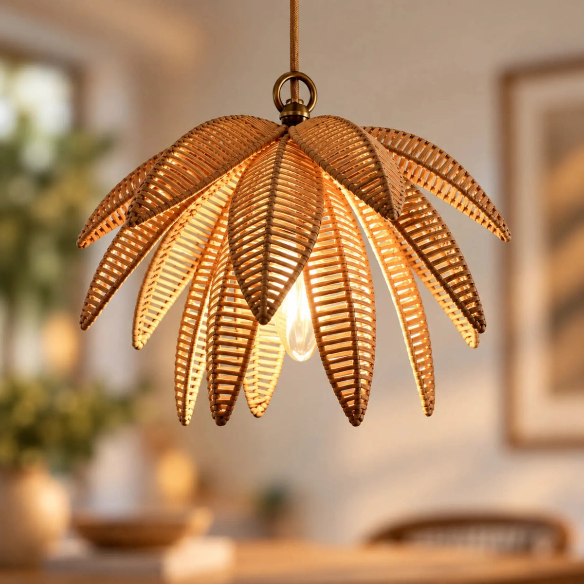 Natural Woven Rattan Pendant Light for Boho and Modern Interiors – ILLUMEA
