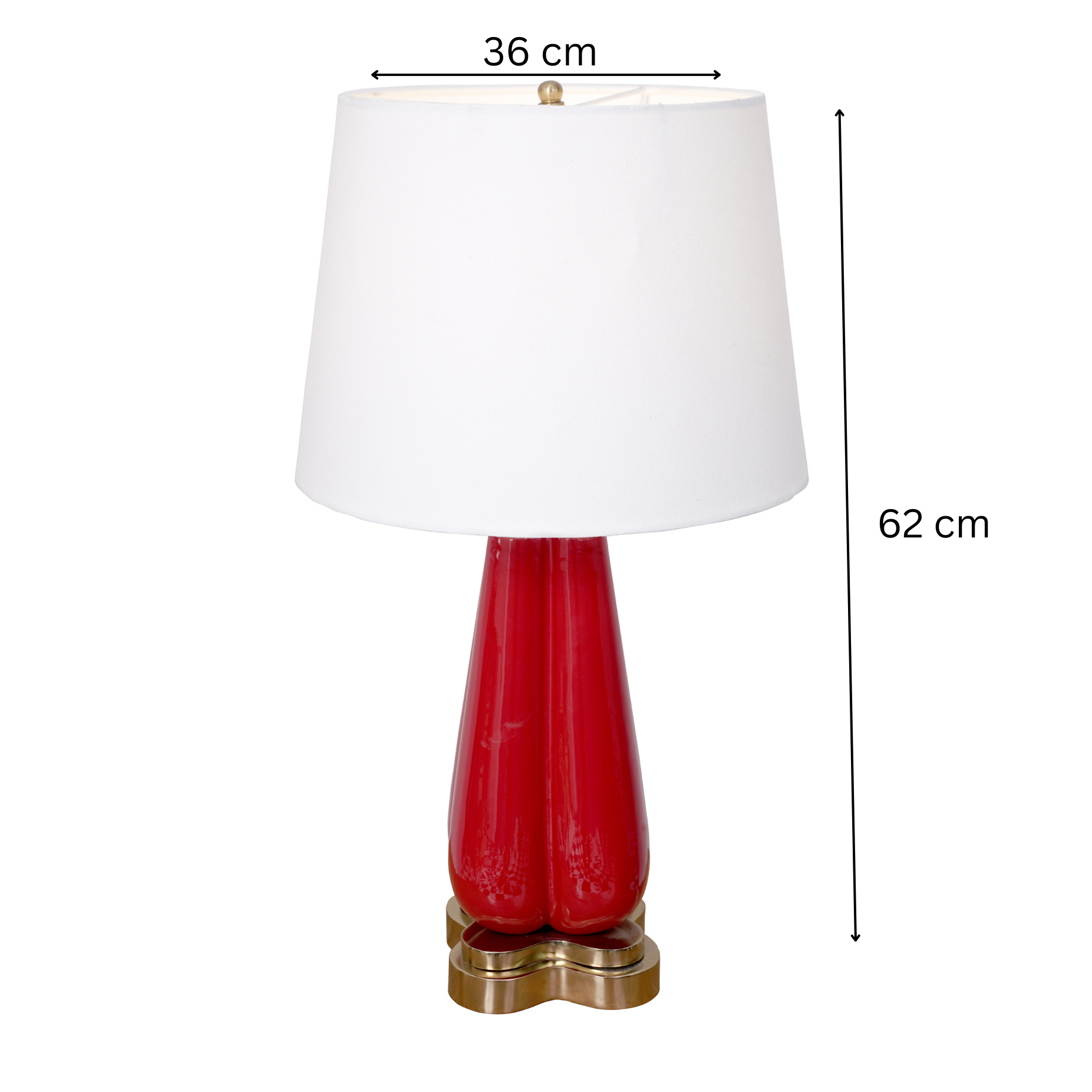 Red Enamel Wooden Table Lamp