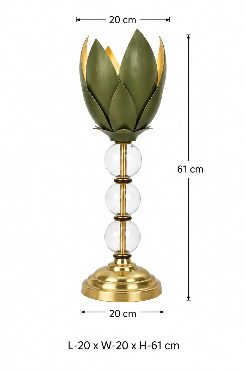 Hammered Leaf Table Lamp with Glass Ball – ILLUMEA, a decorative luxury lighting piece for residential, hospitality and boutique interiors