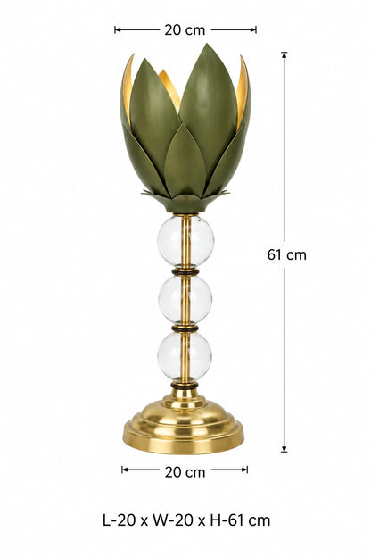 Hammered Leaf Table Lamp with Glass Ball – ILLUMEA, a decorative luxury lighting piece for residential, hospitality and boutique interiors
