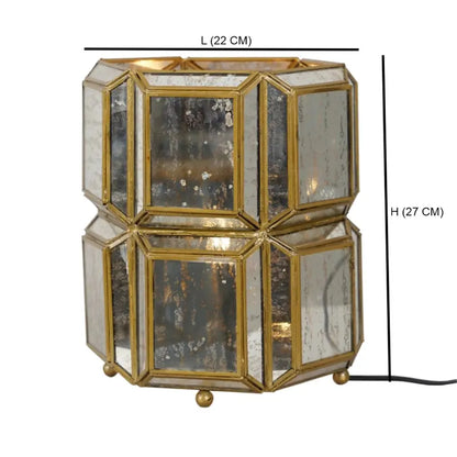 Antique Brass & Glass Table Lamp