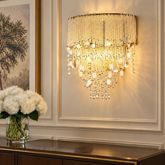 Half Nora Glass Wall Lamp – Antique Silver