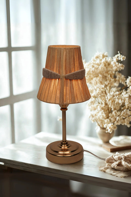 Aurelia Bronze Pleated Table Lamp – Handcrafted Ambient Lighting
