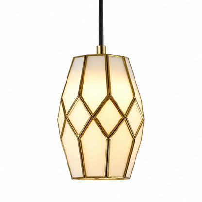 White Brass Ceiling Pendant Lamp with Warm Glowing Glass Shade for Modern Interior and Decorative Lighting