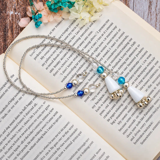 White Glass Beads Bookmark - ILLUMEA