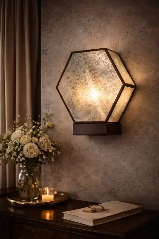Antique Hexa Glass Wall Lamp