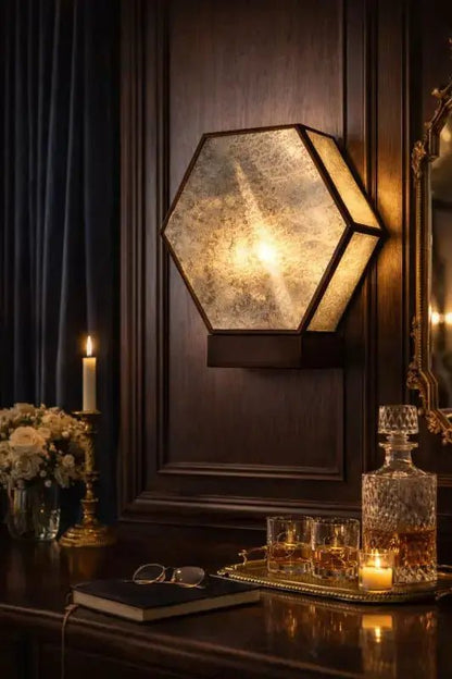 Antique Hexa Glass Wall Lamp