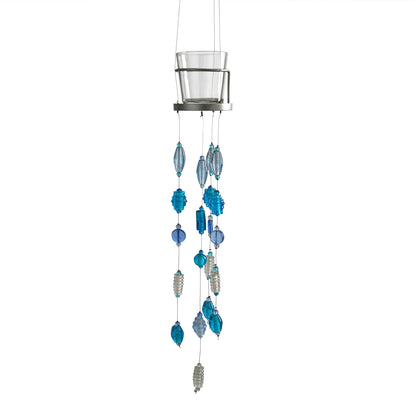 Blue Glass Beads Handmade Hanging Votive - ILLUMEA.