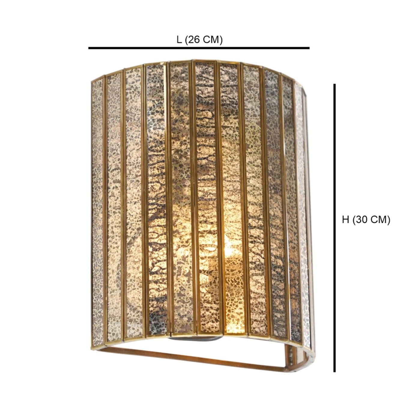 Brass Luxury Wall Lamp with Silver Antique Glass | ILLUMEA - ILLUMEAWall LampLarge