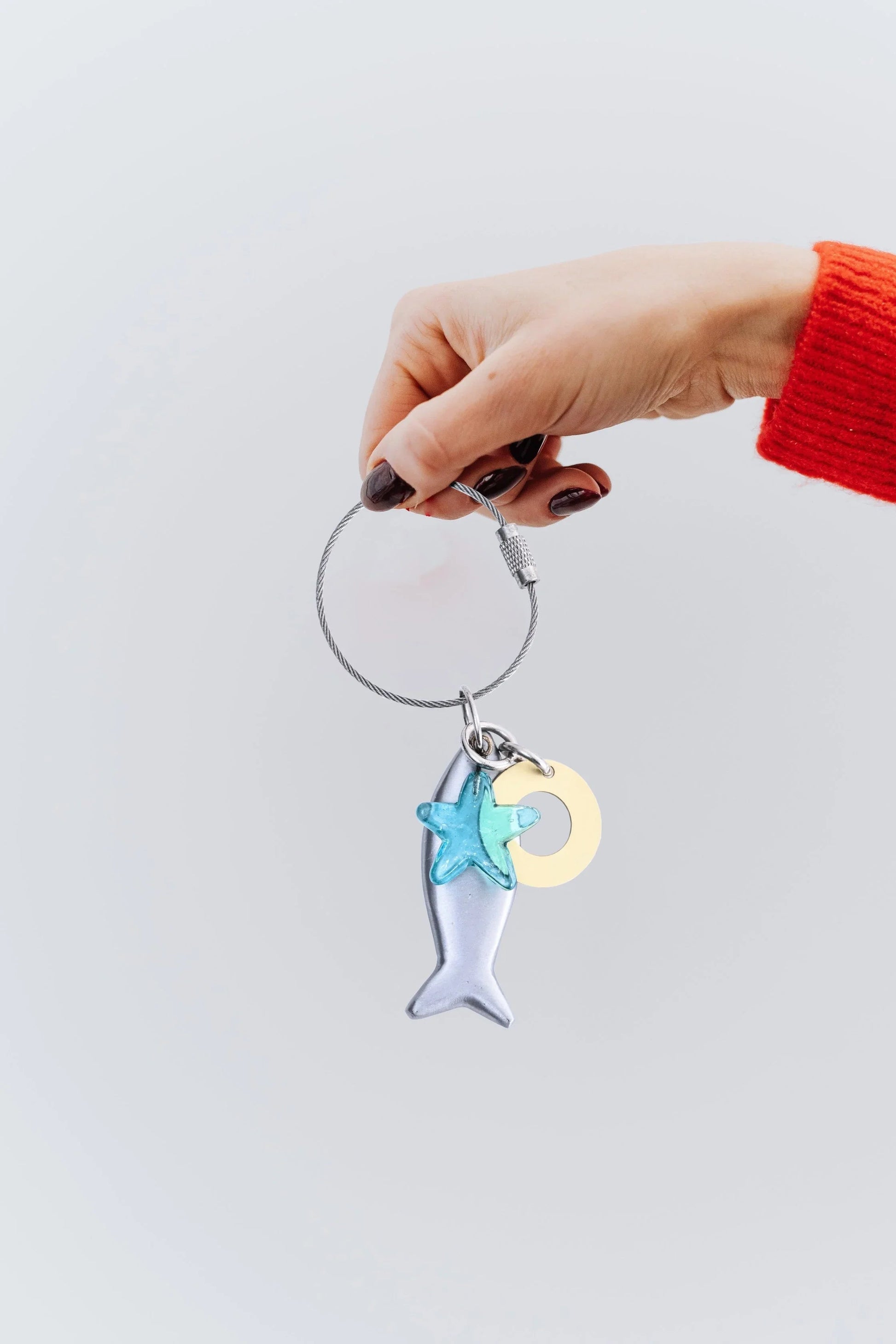 Casted Aluminium Handmade Fish Glass Bead Keychain Ornament - ILLUMEAKey Chain