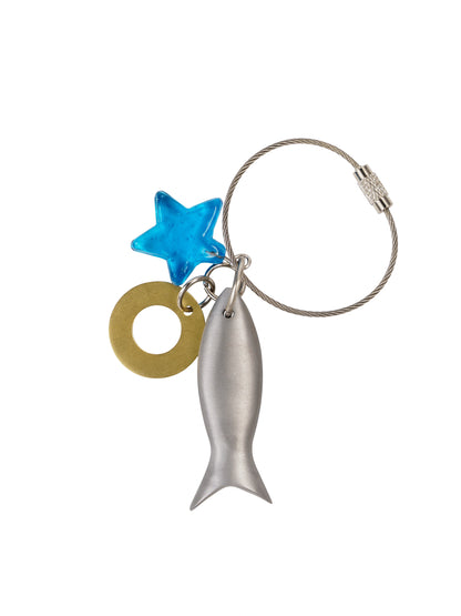 Casted Aluminium Handmade Fish Glass Bead Keychain Ornament - ILLUMEAKey Chain