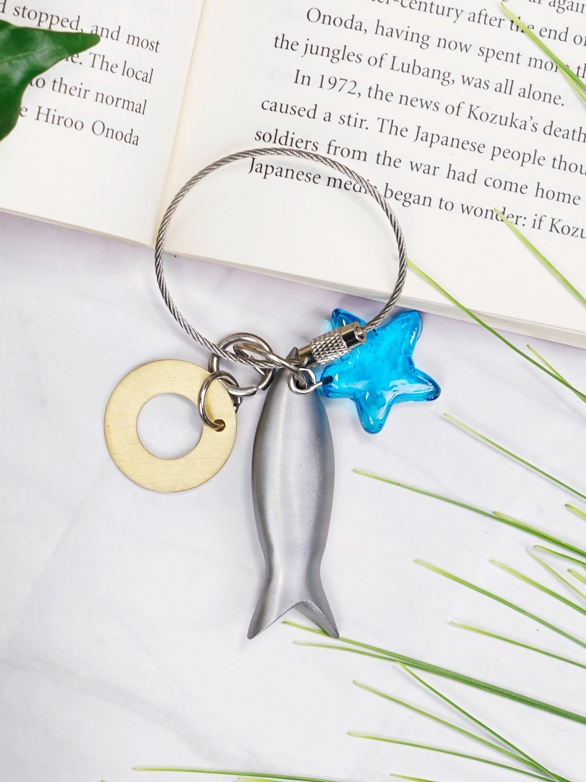 Fish Glass Bead Keychain