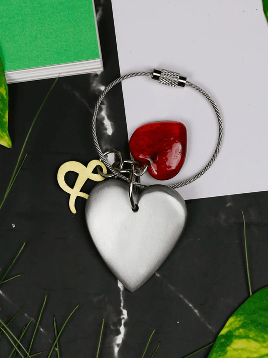 Heart Glass Bead Keychain