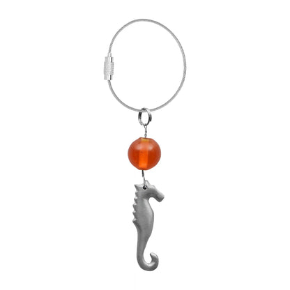 Casted Aluminium Handmade Seahorse Glass Bead Keychain Ornament - ILLUMEAKey Chain