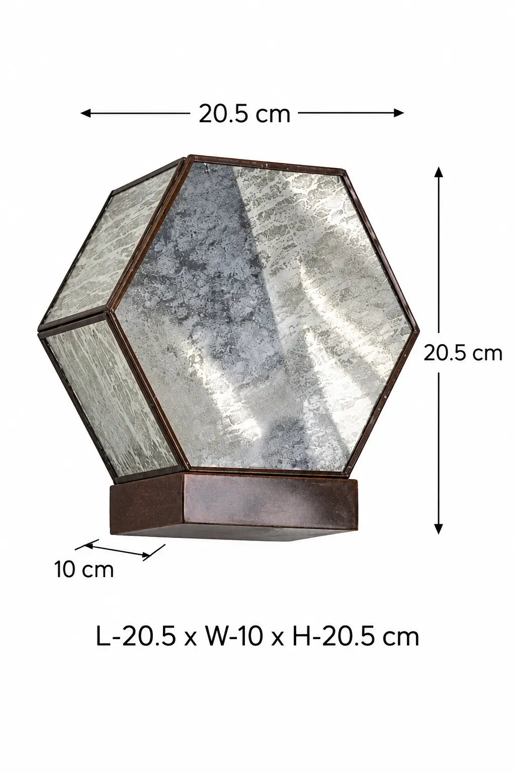 Antique Hexa Glass Wall Lamp – Brass & Antique Silver - Illumea
