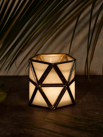 Diamond Tealight Candle Holder White - ILLUMEA