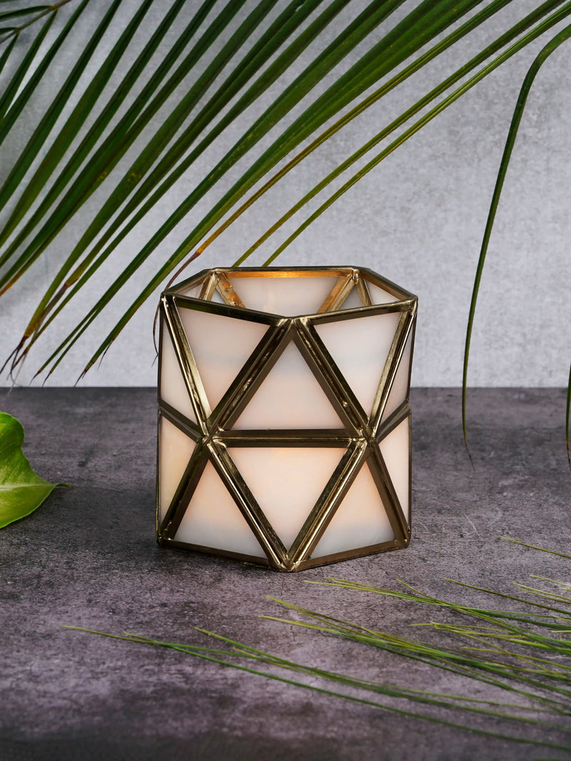 Diamond Tealight Candle Holder White - ILLUMEATea light