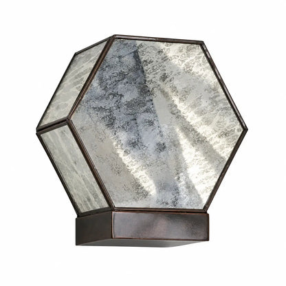 Antique Hexa Glass Wall Lamp – Brass & Antique Silver - Illumea