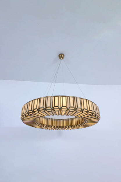 Embossed Glass Ring Chandelier