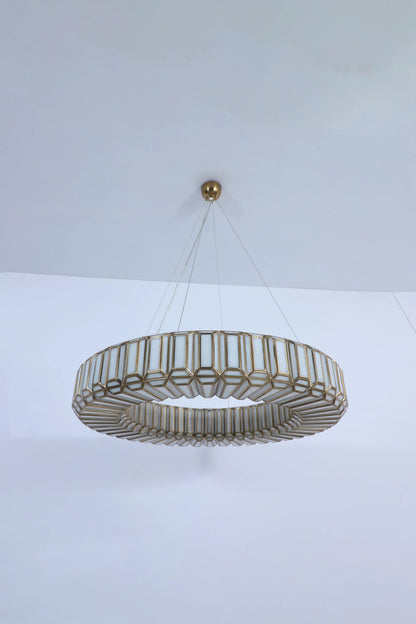 Embossed Glass Ring Chandelier