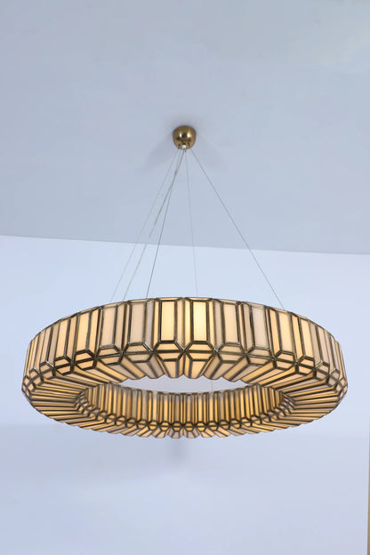 Embossed Glass Ring Chandelier