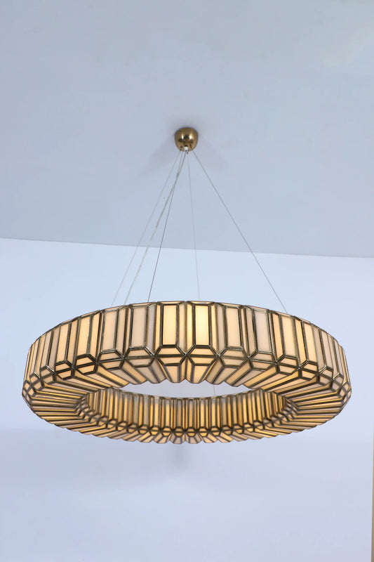 Embossed Glass Ring Chandelier