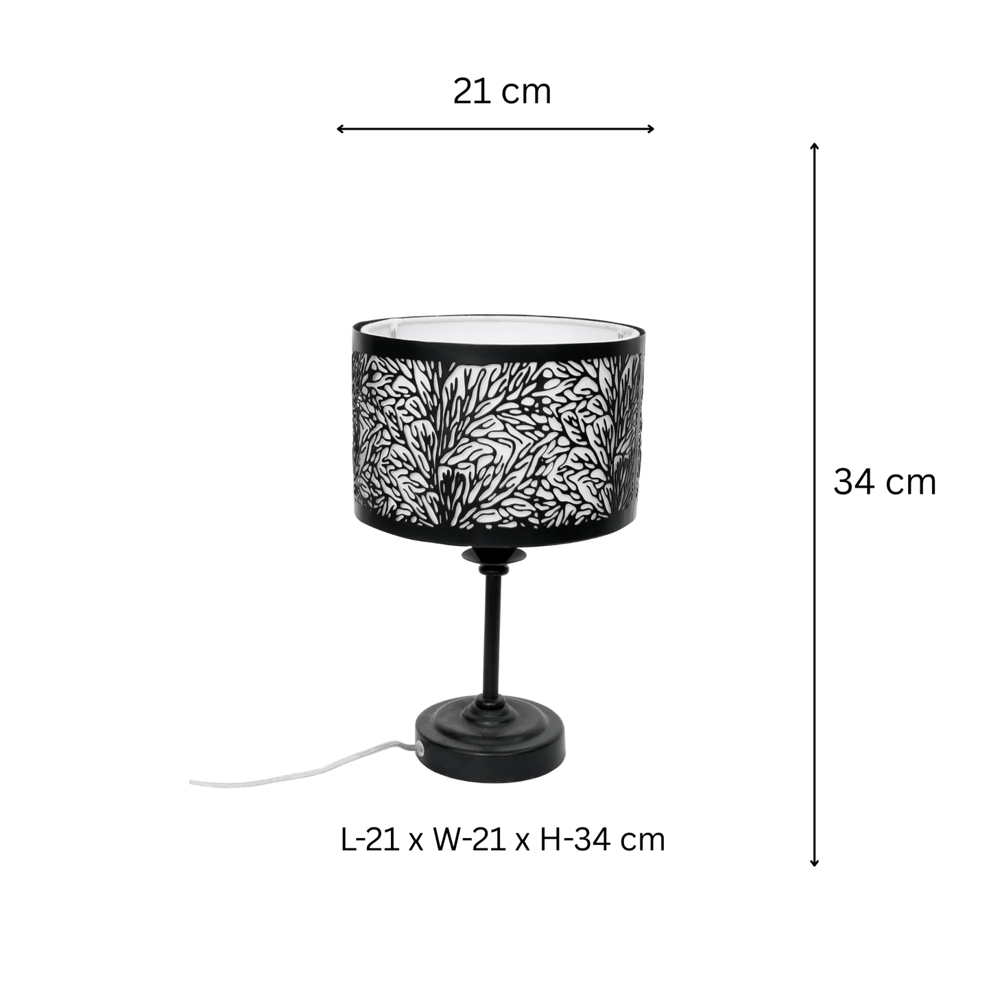 Etched Fabric Shade Table Lamp