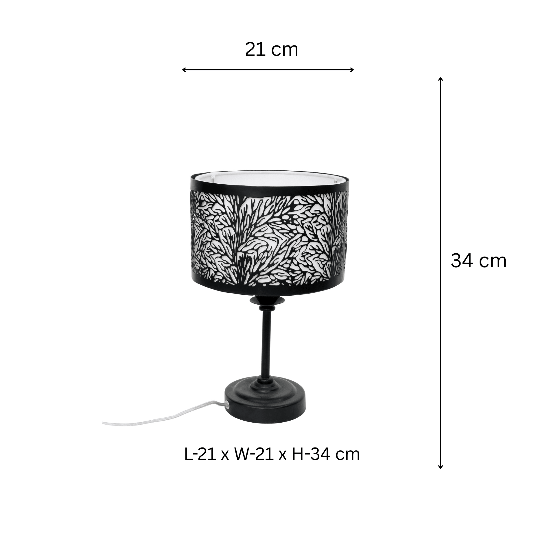 Etched Fabric Shade Table Lamp
