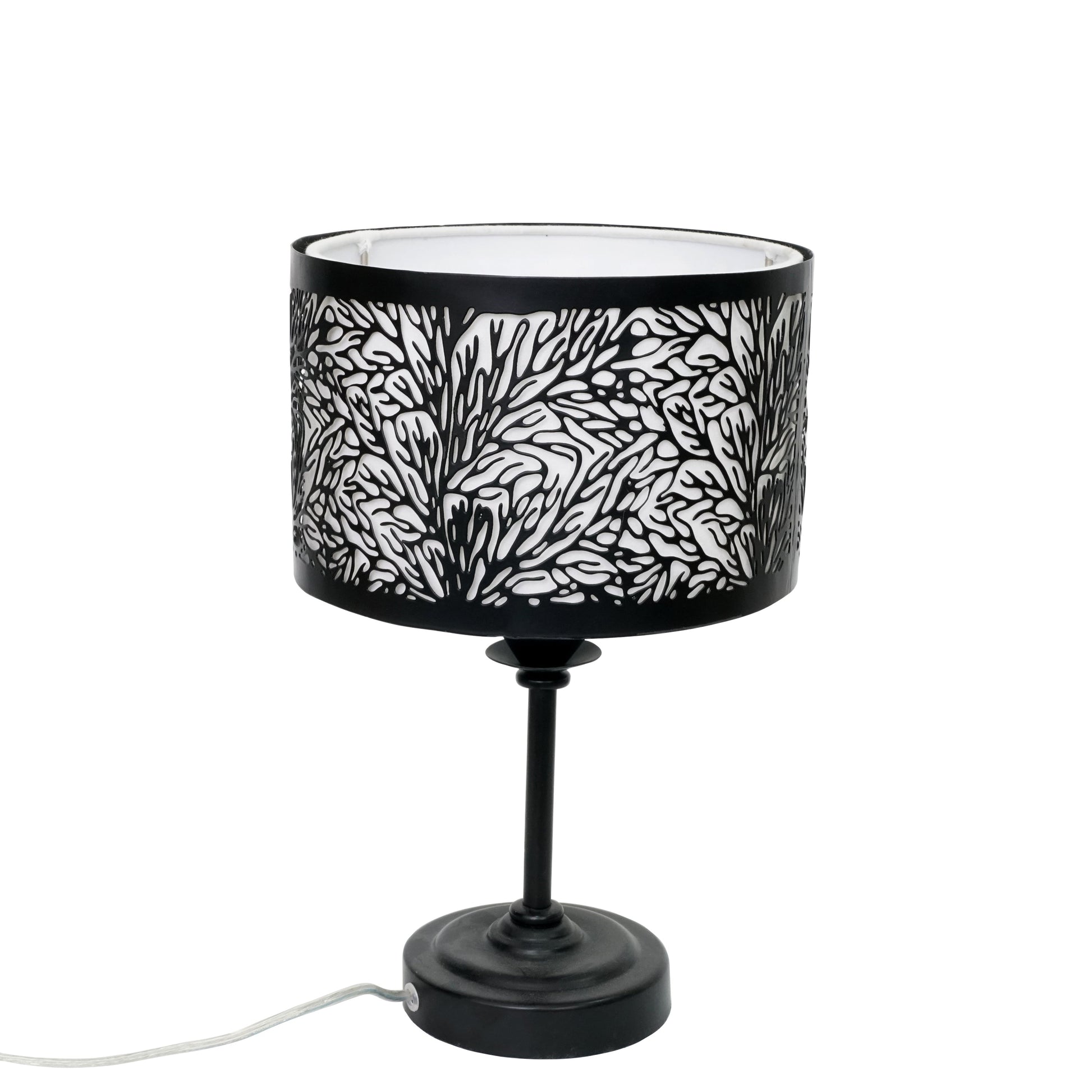 Etched Fabric Shade Table Lamp