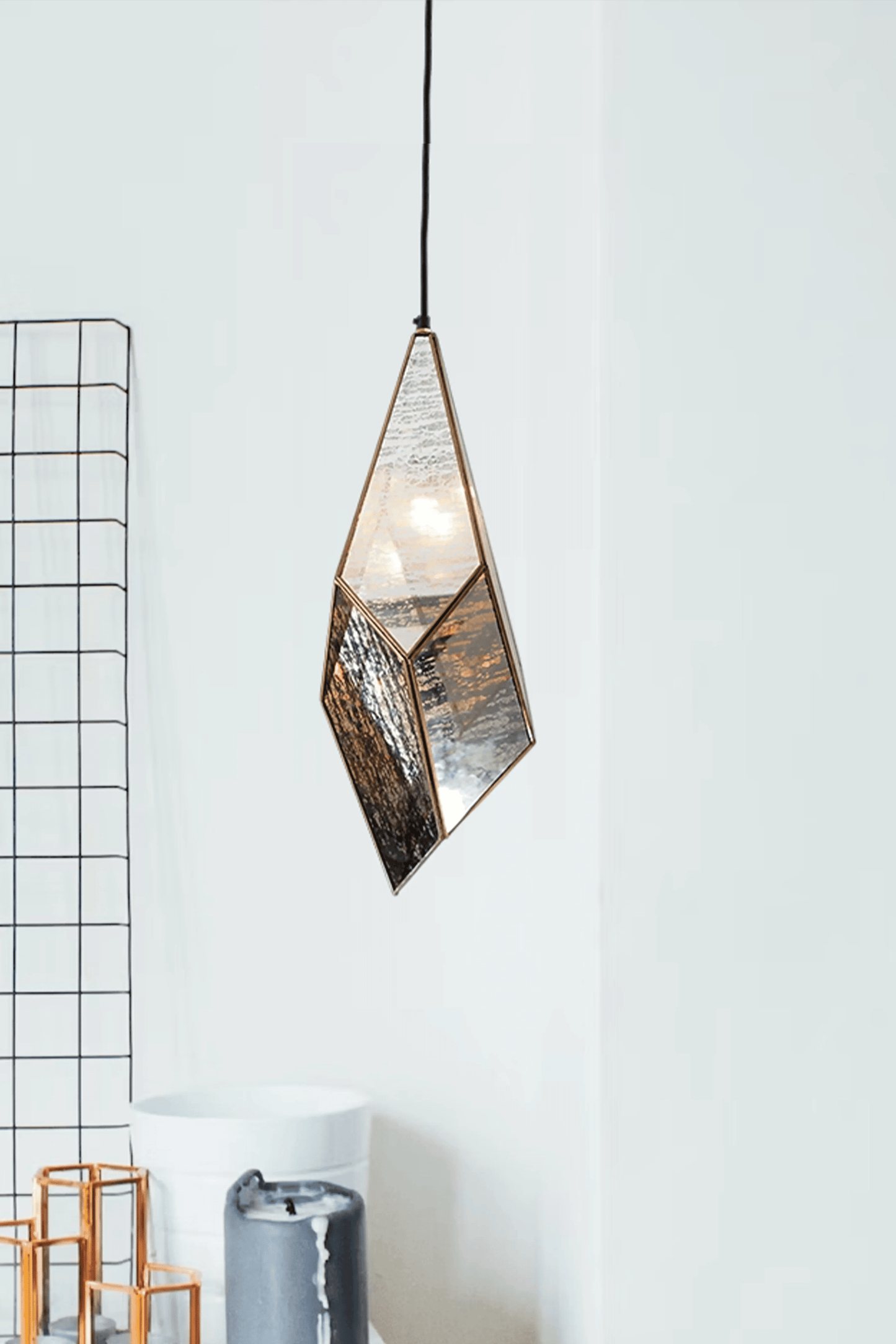 Geometric Crystal Pendant Antique