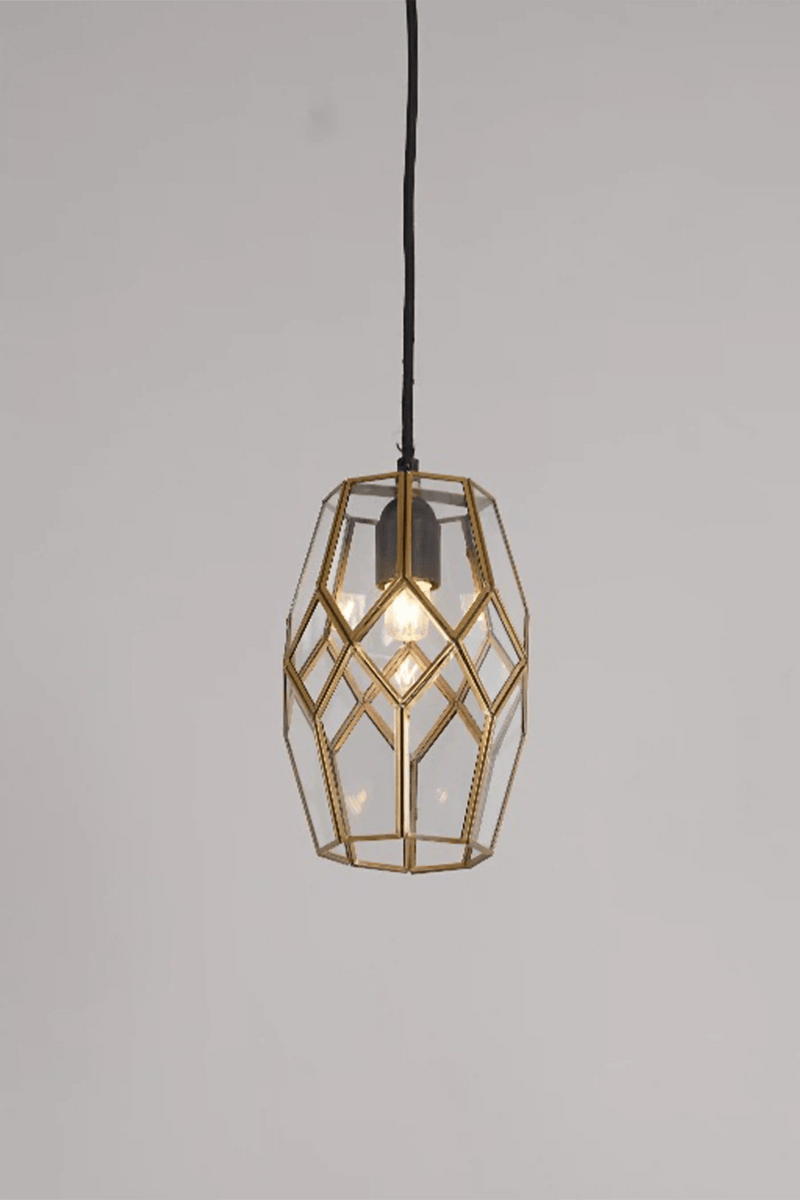 Geometric Honeycomb Clear Glass Pendant - ILLUMEALighting