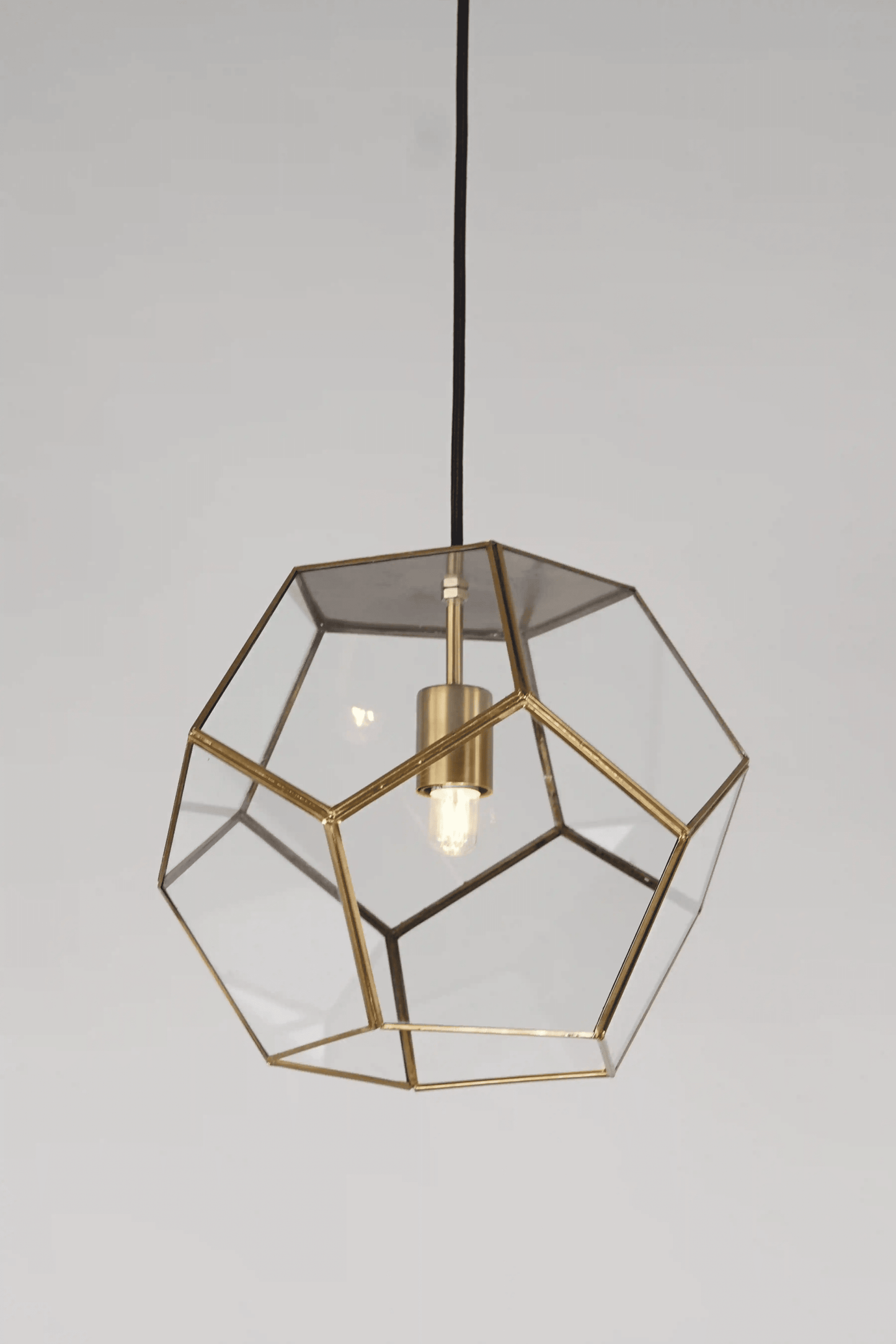 Geometric Penta Globe Clear Shade Pendant