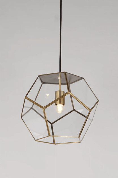 Geometric Penta Globe Clear Shade Pendant