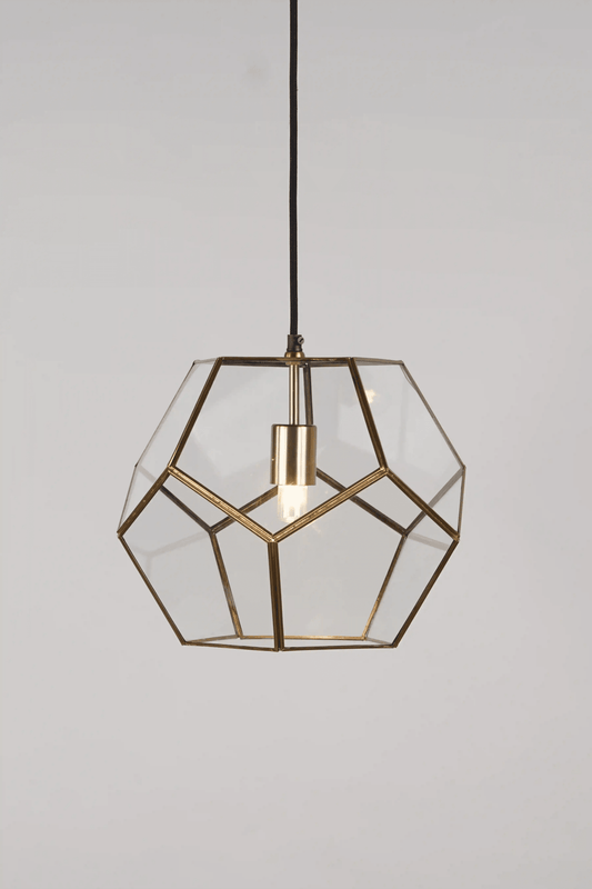 Geometric Penta Globe Clear Shade Pendant
