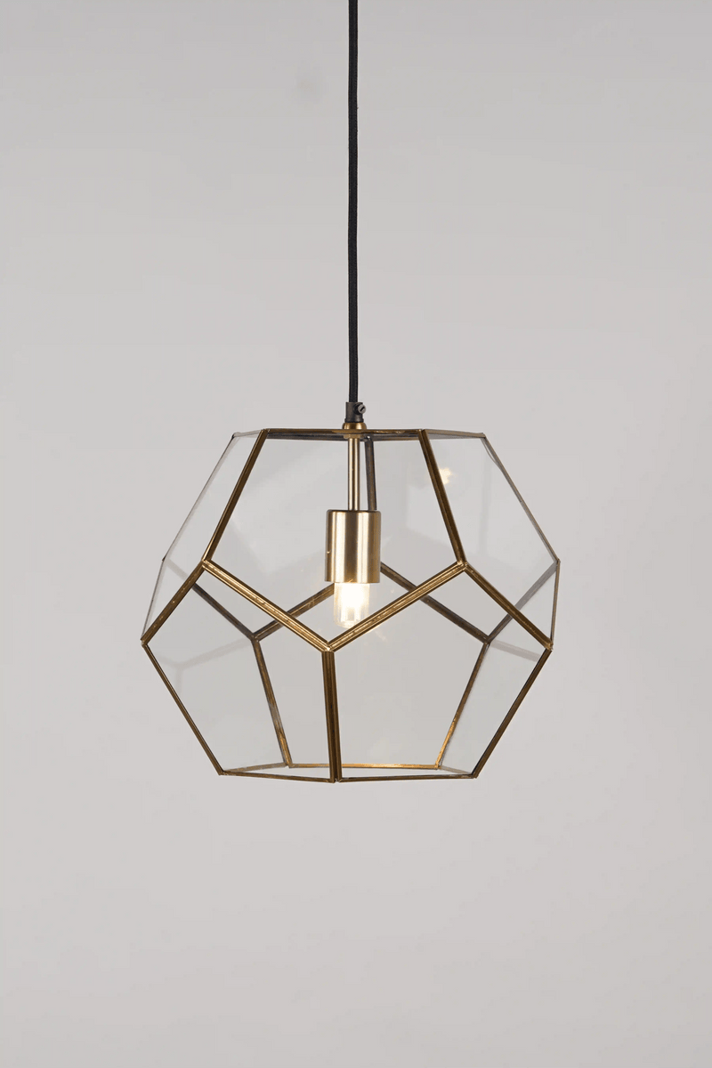 Geometric Penta - Globe Clear Shade Pendant - ILLUMEALighting