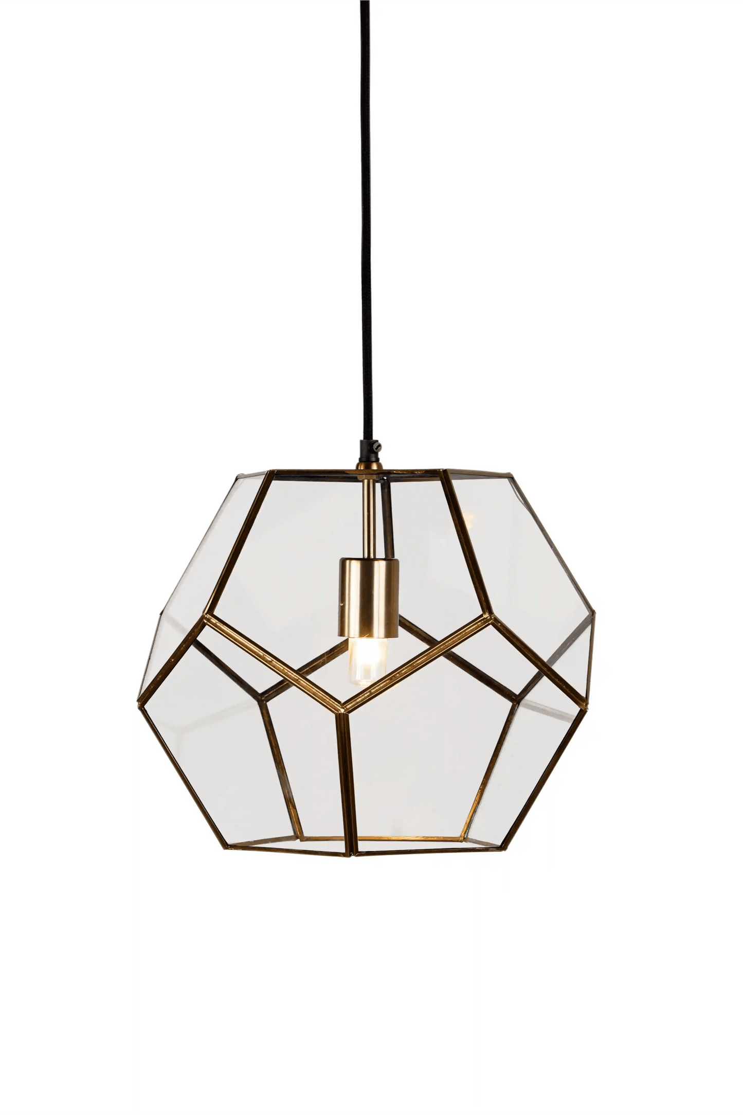 Geometric Penta Globe Clear Shade Pendant