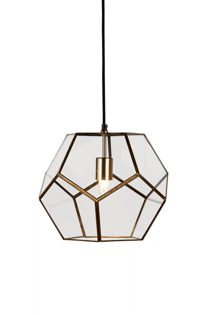 Geometric Penta Globe Clear Shade Pendant