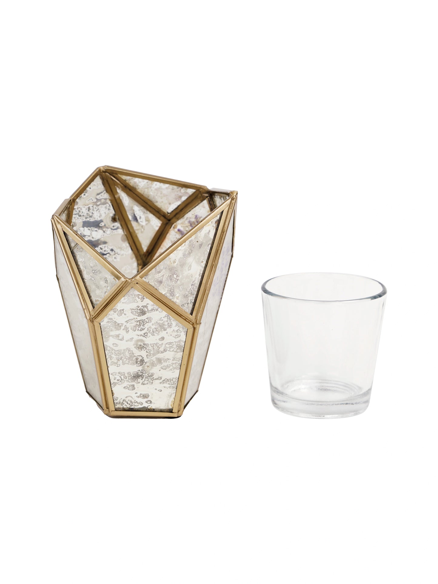 Geometric Tealight Candle Holder Antique