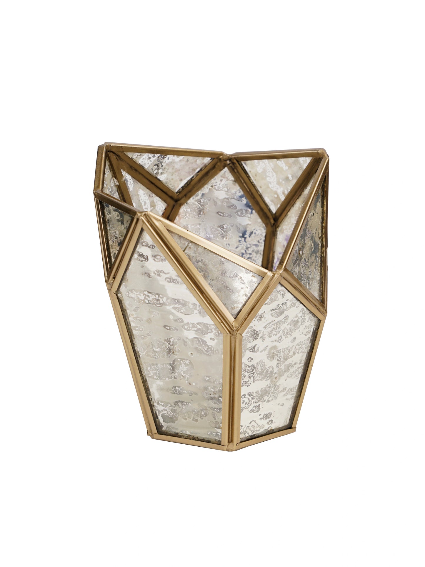Geometric Tealight Candle Holder Antique