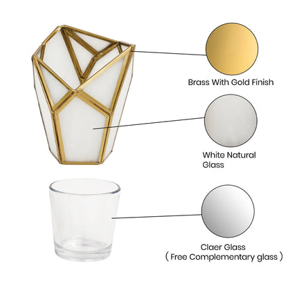 Geometric Tealight Candle Holder White - ILLUMEA - ILLUMEATea light