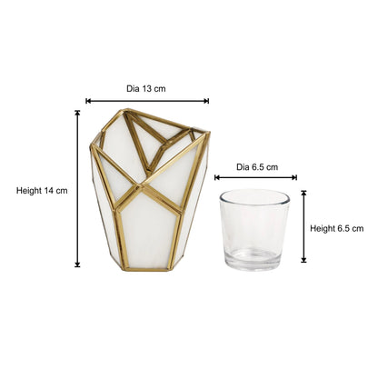 Geometric Tealight Candle Holder White - ILLUMEA - ILLUMEATea light