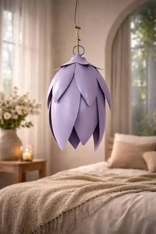 Hammered Leaf Pendant Light – White