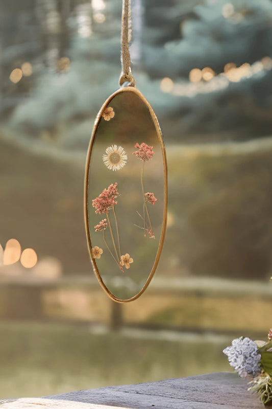 Dried Flower Suncatcher Pendant